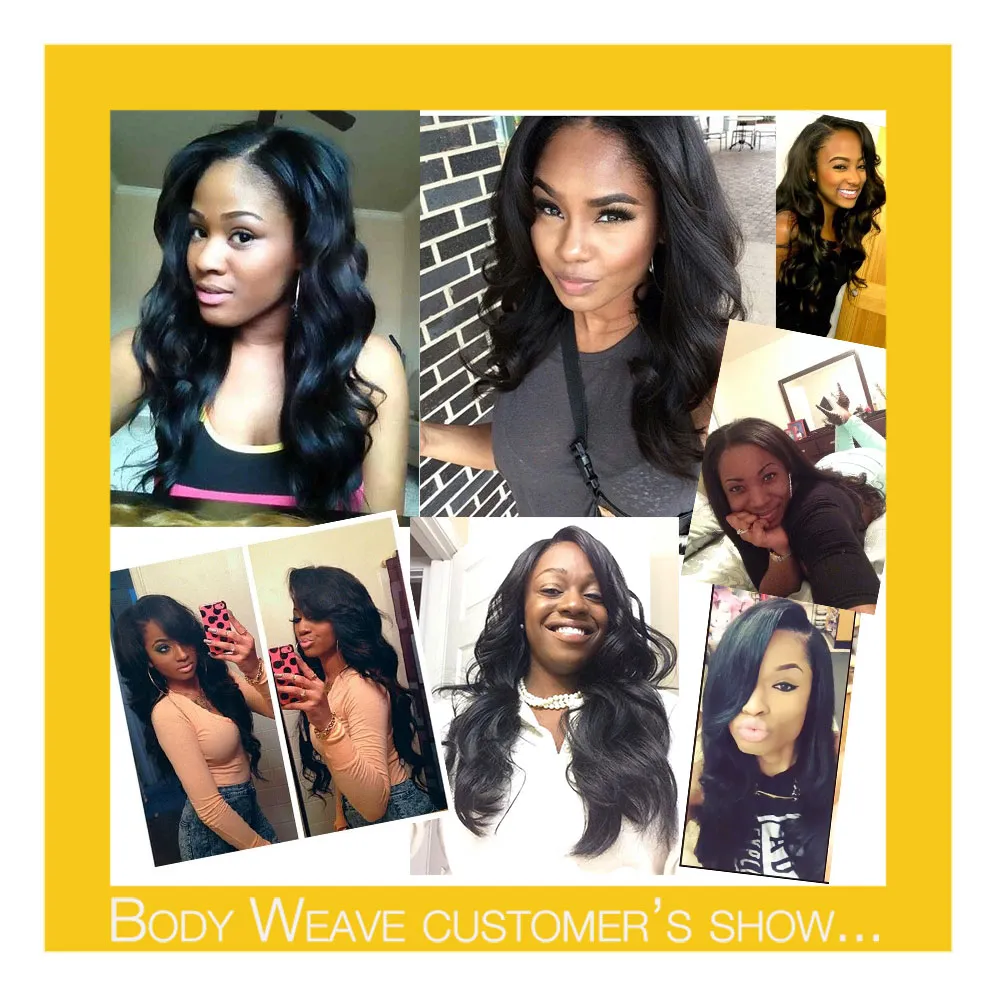 Brazilian Body Wave Virgin Human Hair Weave 4 Bundles With Lace Closure Unprocessed Brazillian Remy Hair And Top Closures Free/Middle/3 Part