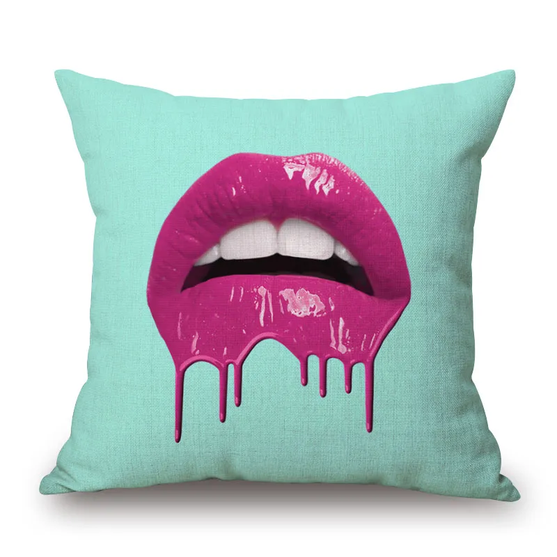 Ananas Flamingo Printed Amazon Cushion Covers 16x16 Pink/Blue Home