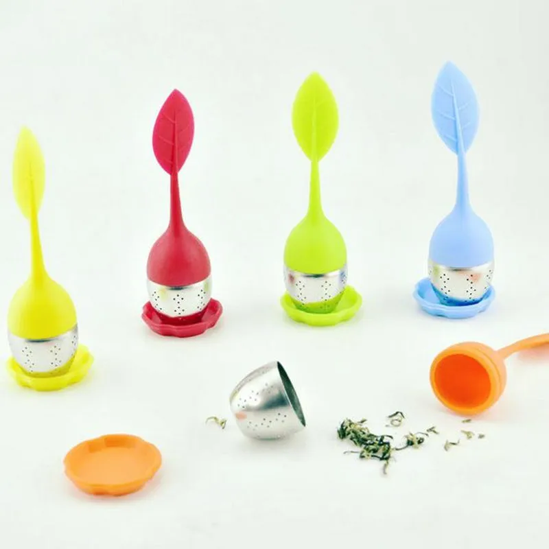 실리콘 차 Strainers Infuser Fruits 스테인레스 스틸 차 필터와 크리 에이 티브 차 Strainers 식품 학년 실리콘 차 잎 가방