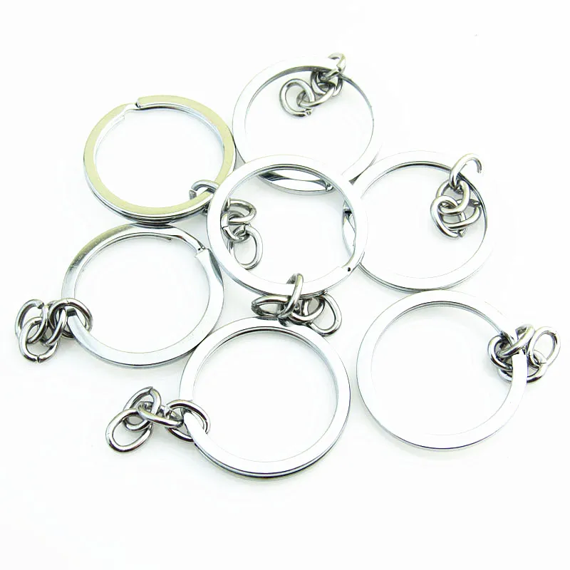 Metall geteilter Schlüsselanhänger Ring Teile Zubehör silberfarbener Schlüsselanhänger 5 cm x 2,4 cm DIY Schlüsselanhänger, die Erkenntnisse herstellen Großhandel