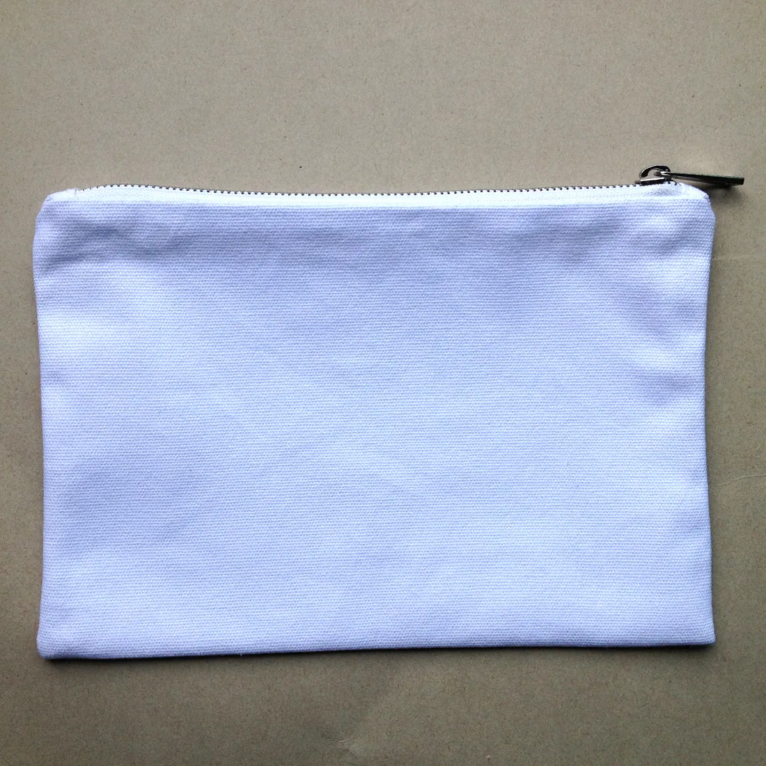 12oz черный / белой хлопчатобумажный мешок состава с золотой / серебряной молнией и соответствием цвета подкладка пустой косметическими мешками туалетного мешок
