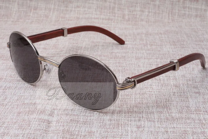 Occhiali da sole rotondi Bestiame Corno EyeGlasses 7550178 Legno uomini e donne Occhiali da sole Glassess Eyewear Dimensioni: 55-22-135mm