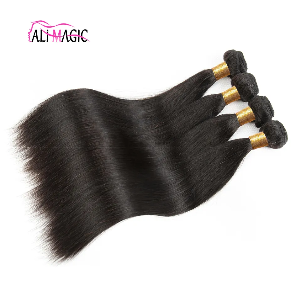 Оптовая продажа фабрики Ali Magic, высокое качество, уток волос, объемная волна, плетение человеческих волос, прямые, глубокие волны, вьющиеся волосы, девственный необработанный цвет природы