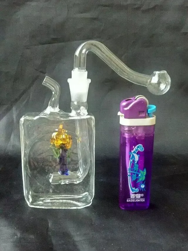 Flower-shaped square glass bongs accessories Glass Smoking Pipes colorful mini multi-colors Hand Pipes Best Spoon glas