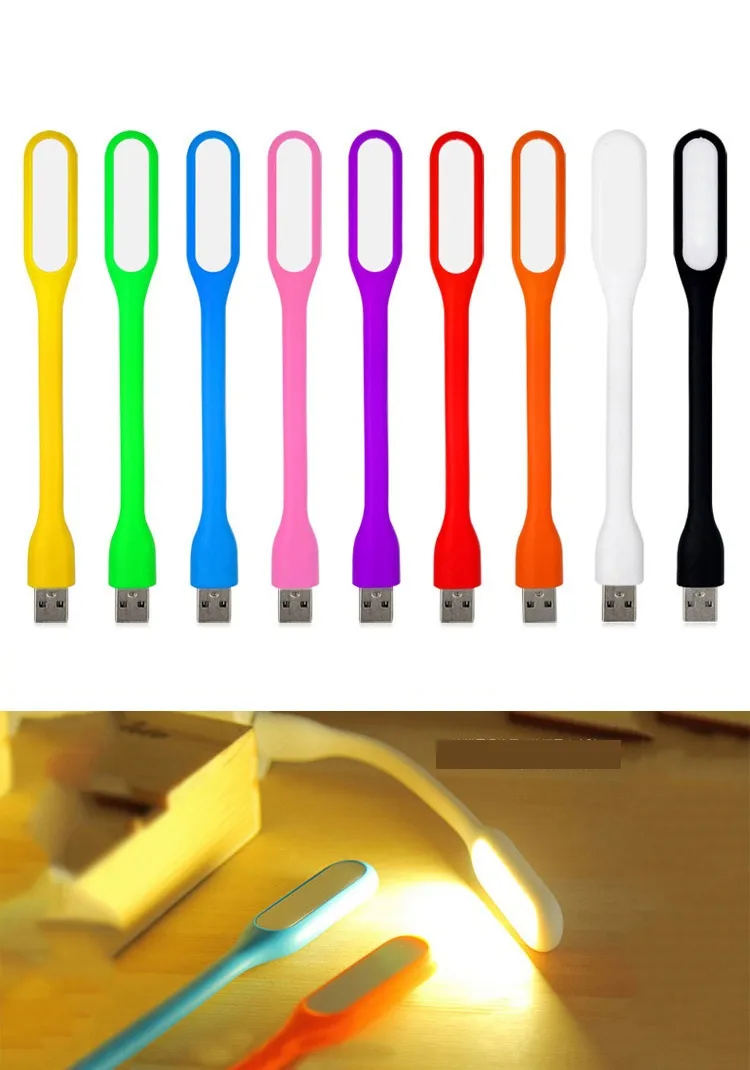 Przenośna Lampa LED USB Lampka Elastyczna Giętalność Mini USB Światła do notebooka Laptop Tablet Pas tabletu Gadets USB z Pakietem USB z lub wit V