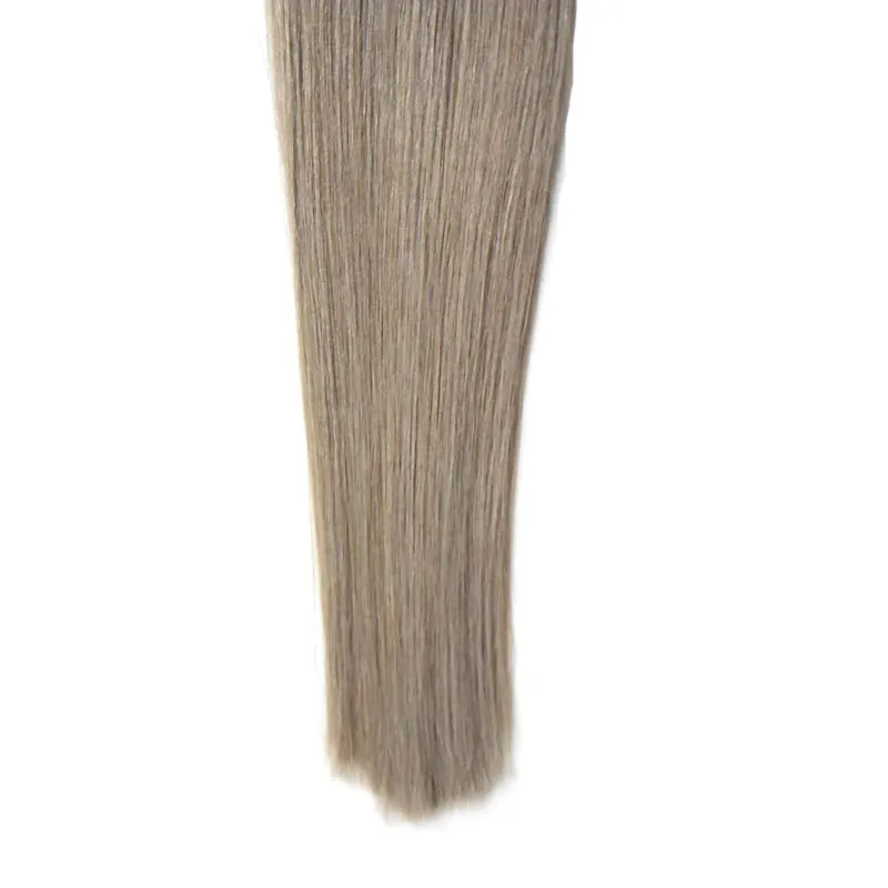 100g Brasilianska Virgin Rak Micro Bead Hair Extensions T1b / Grå Ombre Human Hair Sticks 100s Micro Link Mänskliga hårförlängningar