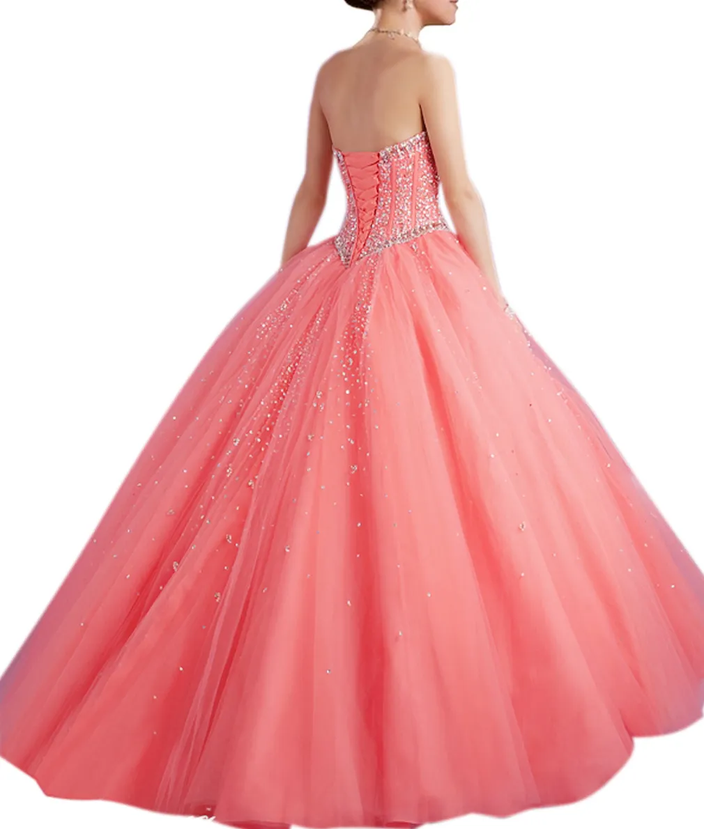 2019 paillettes scintillantes Crystal Quinceanera Robes Nouvelle image vraie chérie lacet up sweet 15 ans Robes de bal princesse avec JA7372048