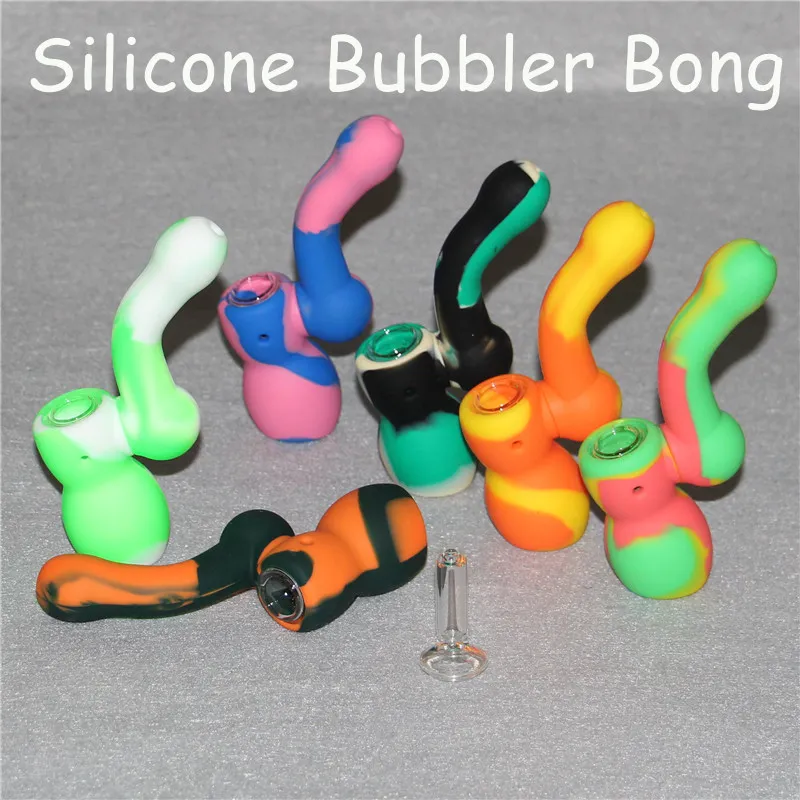 Vendita calda Sherlock Silicone Water Bubbler per fumare Dry Herb Unbreakable Water Percolator Bong Smoking Mini Silicone Water Pipes DHL