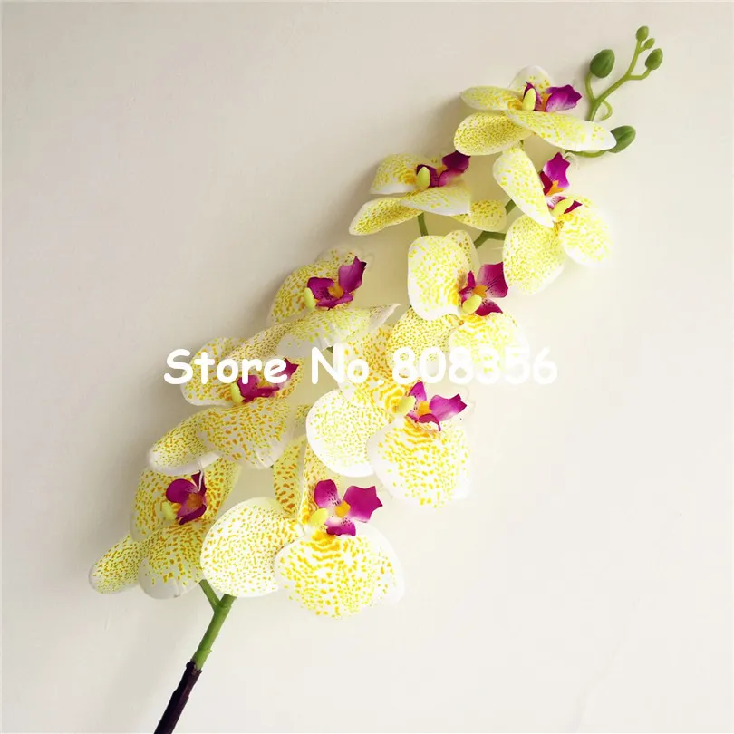 Stampa leopardo artificiale Phalaenopsis Orchid Flower 100 cm Orchide di falena a farfalla finta lunga Floro centrotavola matrimoni Decorazione