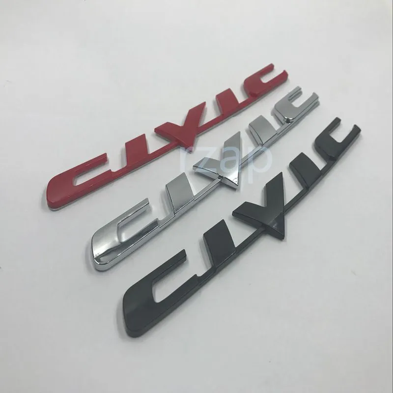 Ny stil med civic bil bakre logotyp emblem märke dekal för Honda Civic 2006-2013 3D Namnplatta klistermärke199w