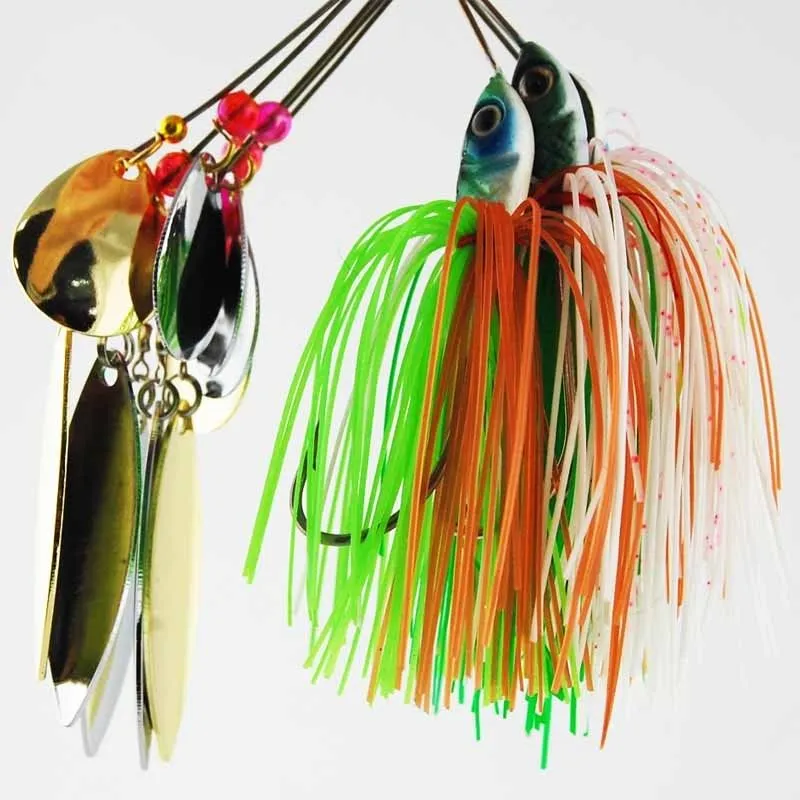 Spinner Bait Metal Lure With Silicone Skirts Willow Blade Spinnerbait Pike Bass  Jig Head Rubber Saltwater Fishing Lure From Enjoyoutdoors, $12.76