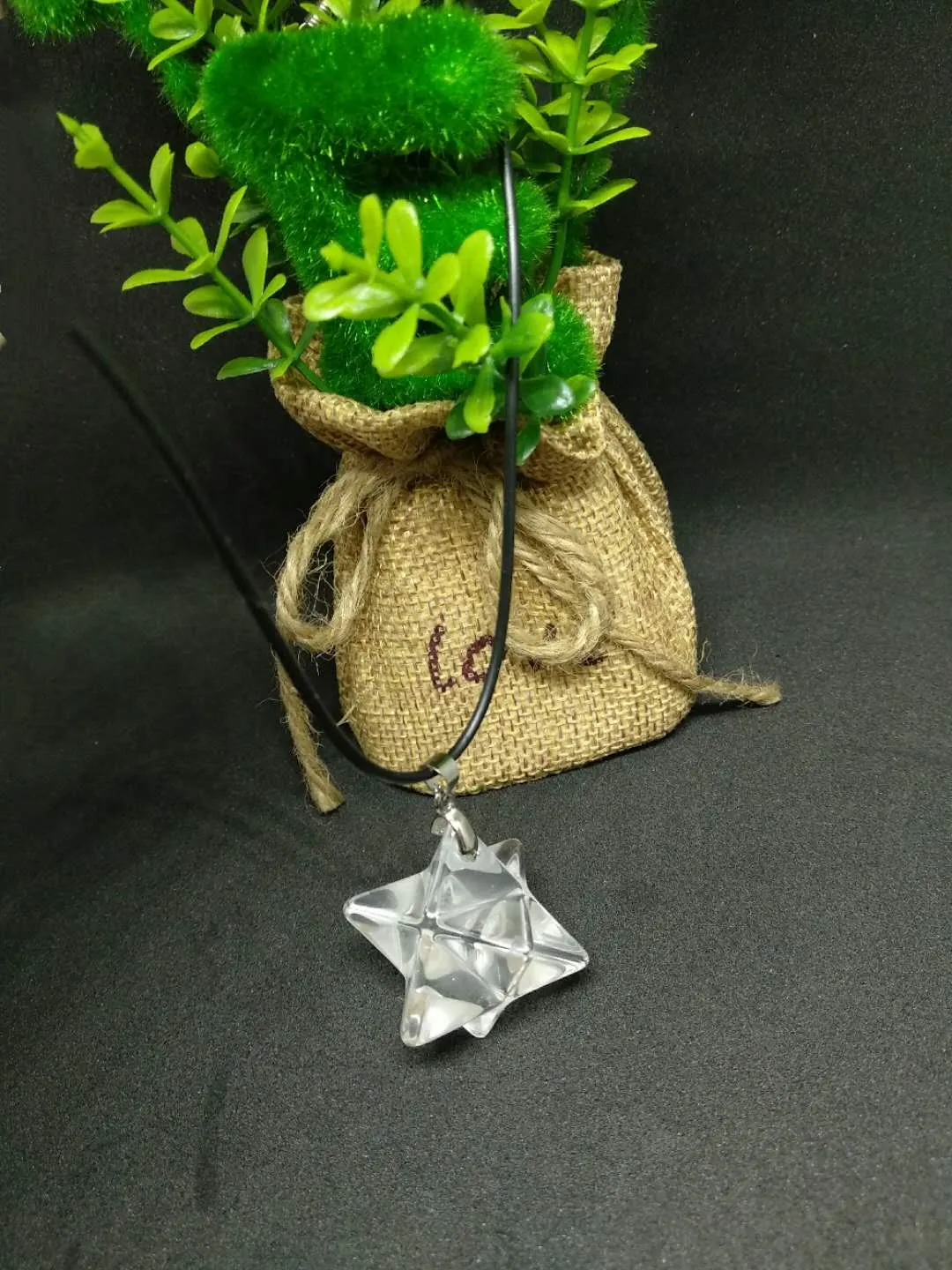 Natural White Quartz crystal Stone Merkaba Pendant Necklace Healing natural stones and minerals