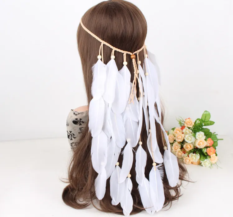 white feather headbands hair headbands for women wholesale feathers wedding headpieces bride headdress bride head accessories