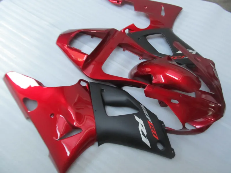 Yamaha YZF R1 2000 2001 Wine Red Black Fairings All Set Hot Body Parts ...