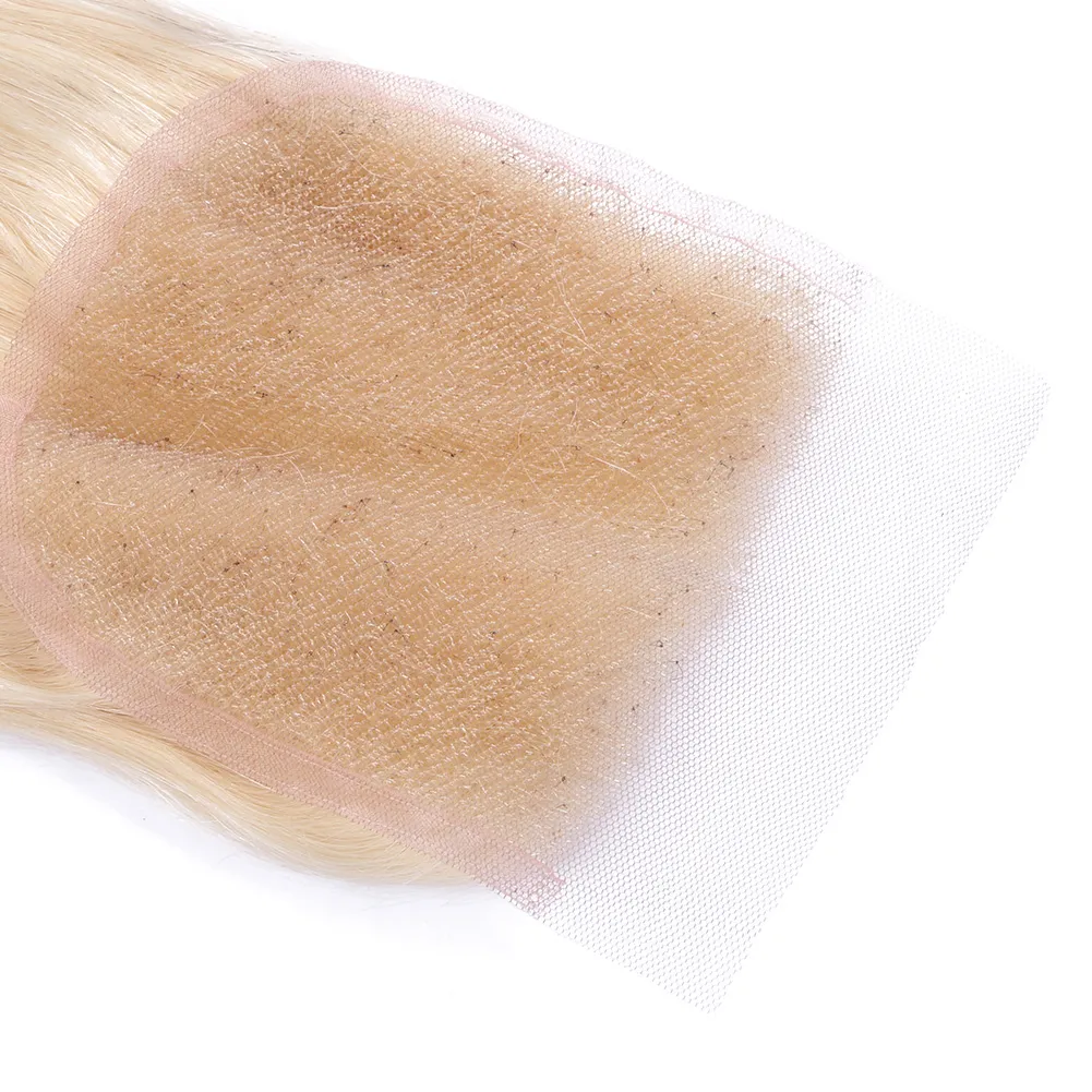 613 Rosyjskie blond Virgin Hair Prosty splot 3 Zamknięcie Zamknięcie