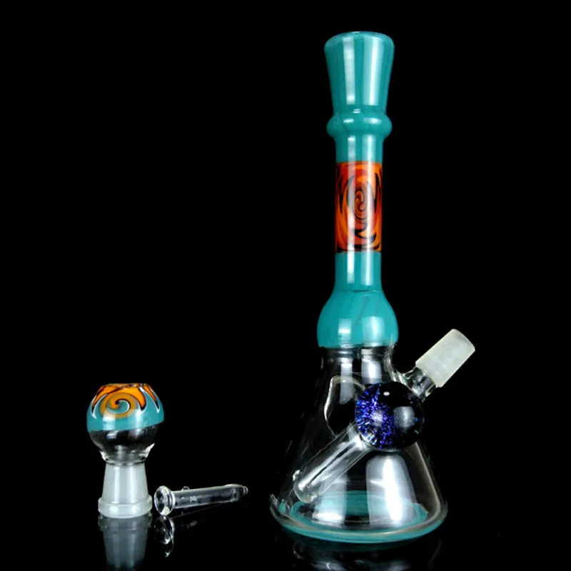 plataforma de aceite Wig Wag Glass Dab Rig Bong Wax Dab Bong Colorido Gass Bong 7.4 '' Gorra de vidrio Bondo de agua Smoking Water Bong