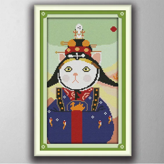 Chat princesse belle peinture de dessin animé compté imprimé sur toile DMC 14CT 11CT chinois point de croix couture ensemble kits de broderie