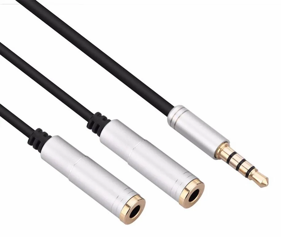 3.5mm Cuffie Microfono Coppia Cavo Audio Qualità Maschio A 2 Femmina Aux Estensione Splitter Cabo Mic Cuffie Telefono PC Cavo