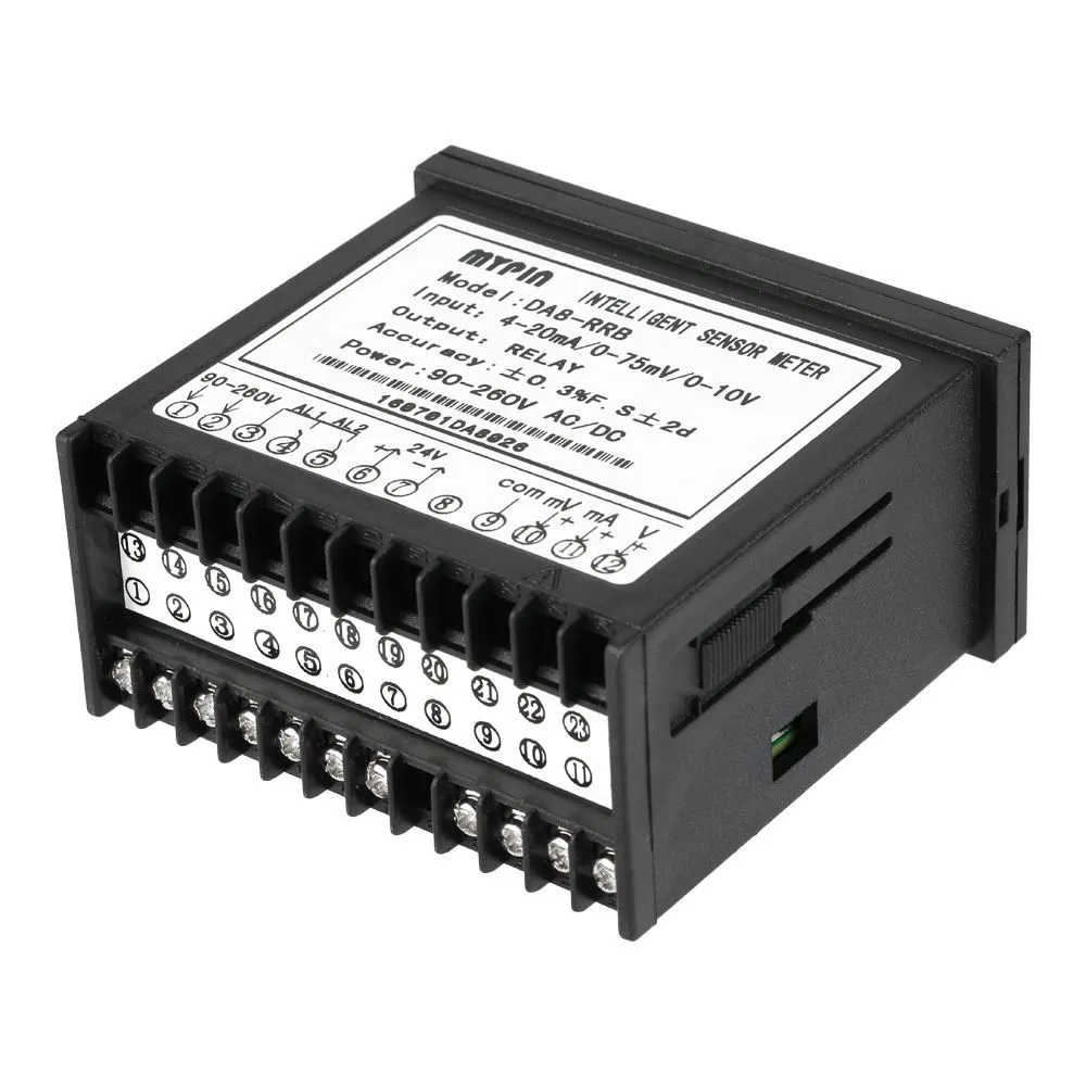 Freeshipping Digital Sensor Meter Multifunktionell Intelligent Tryckgivare LED Display 0-75MV / 4-20MA / 0-10V 2 Relä Larmutgång