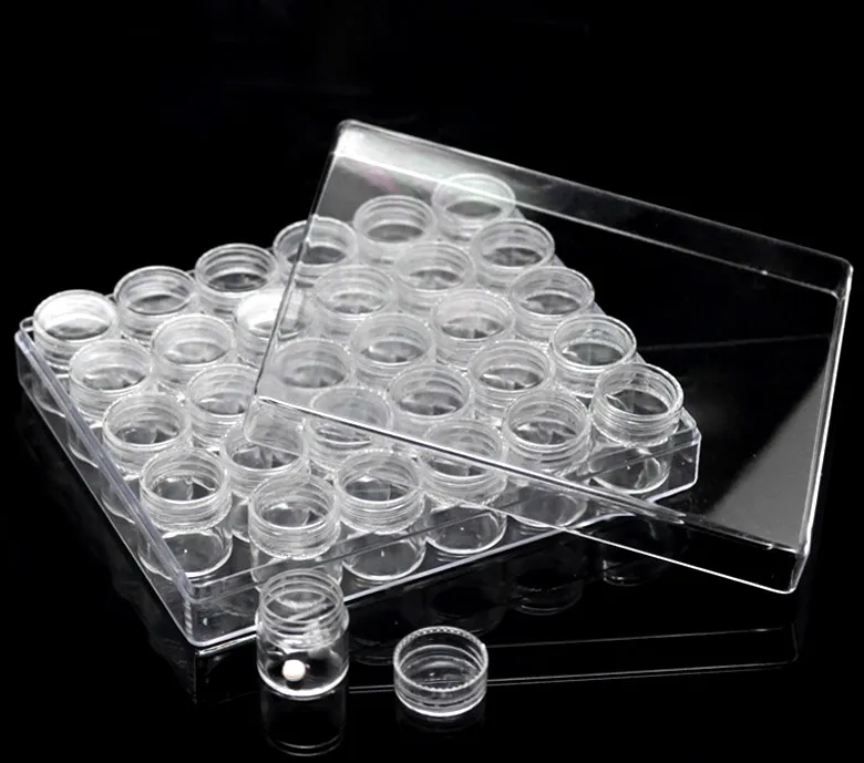 도매 -직사각형 아크릴 명확한 구슬 전시 저장 투명한 격실 주최자 상자는 상자 콘테이너 승강 식 덮개를 덮는다