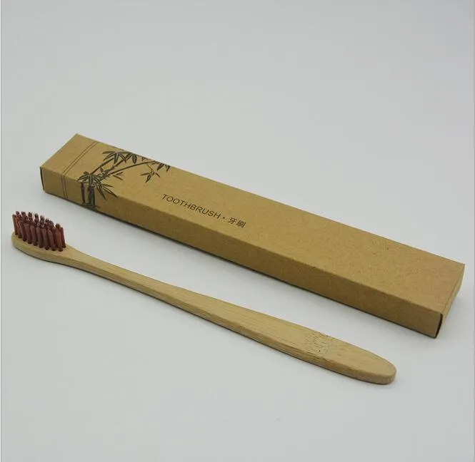 New Fashion Bamboo Toothbrush Crown Environmentally Toothbrush Bamboo Toothbrush Soft Nylon Capitellum Bamboo Toothbrushes for Hotel