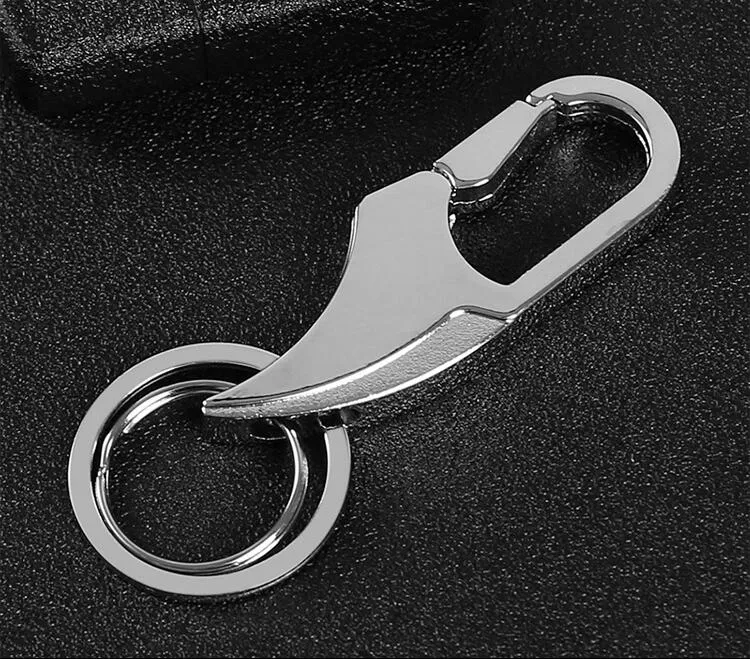 Porte-clés avec lettrage personnalisé, à la mode, Double boucle pour pantalon, Clip de ceinture, porte-clés de voiture en métal
