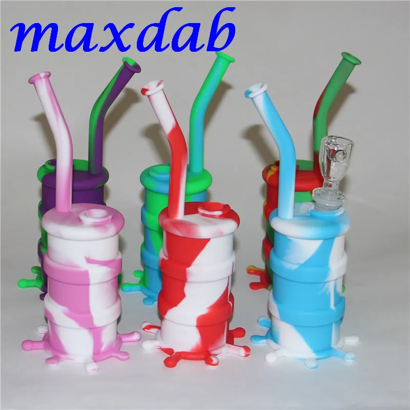 Mais novo venda quente tubos de água de silicone bongs vidro tubo de água tubos de água de silicone boa qualidade e grátis