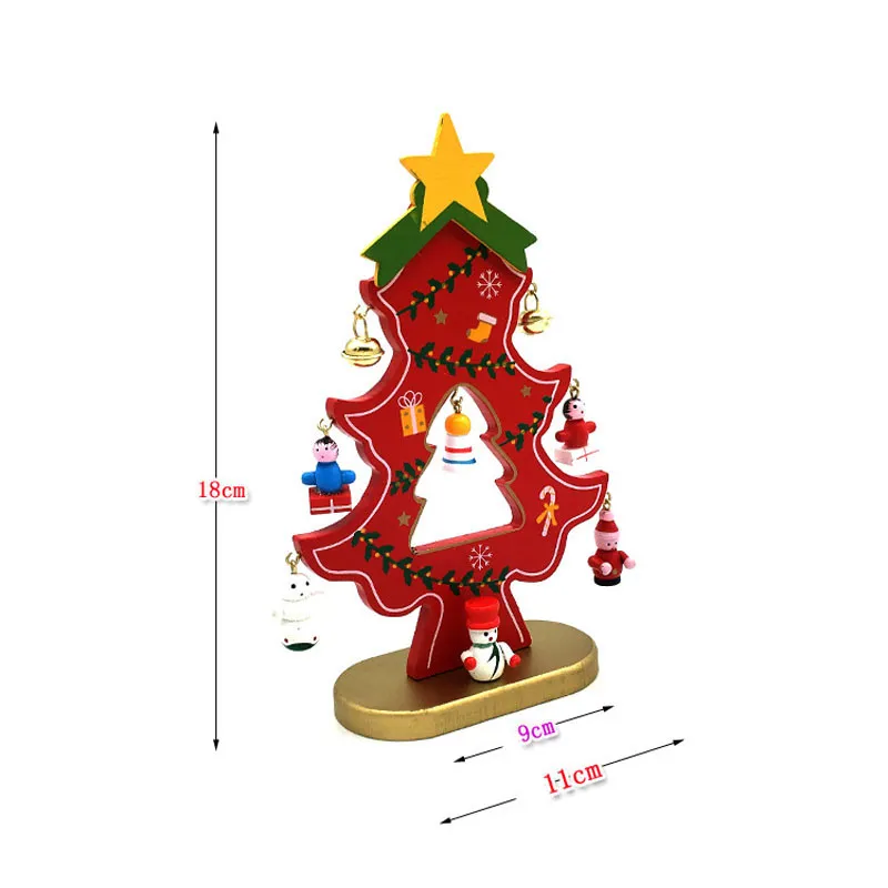 18cm 나무 크리스마스 트리 장식 DIY 크리스마스 트리 장식 테이블 장식 미니 선물 ZA5226