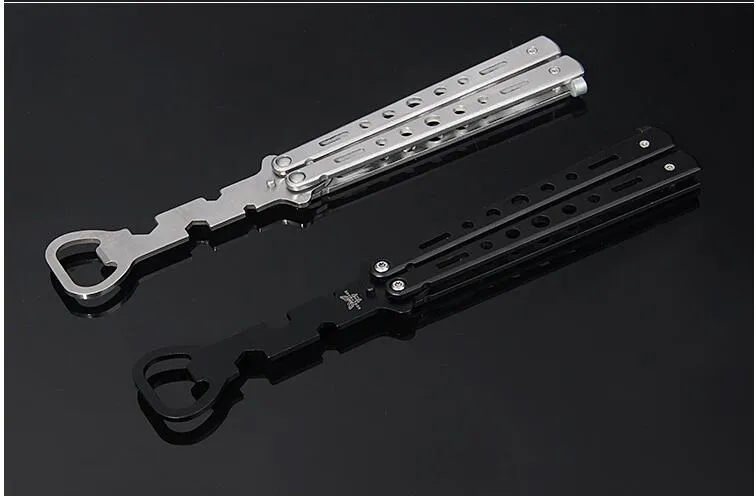 NEW Retail hot sale Butterfly Knife Styled Bottle Opener bar supplies personalized gift idea+