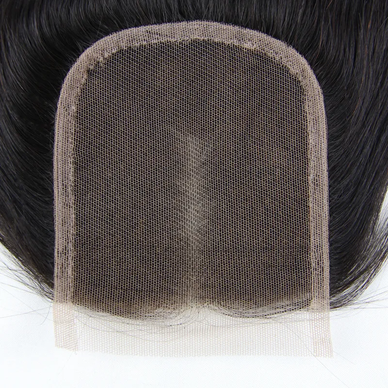 Brasileño malasio indio peruano indio mongol cabello superior cierre de encaje 8-18 pulgadas cuerpo onda sin procesar color natural cabello humano cierre