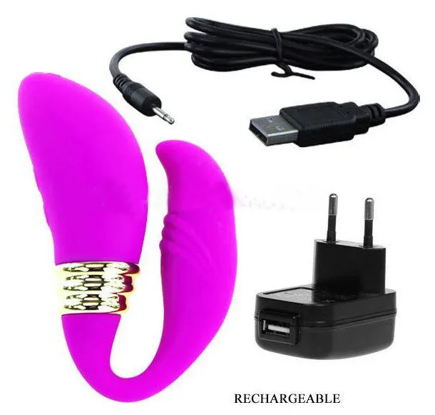 Pretty Love – vibromasseur Double en Silicone, étanche, Rechargeable, 12 vitesses, stimulateur clitoridien, jouets sexuels pour femmes, produits sexuels