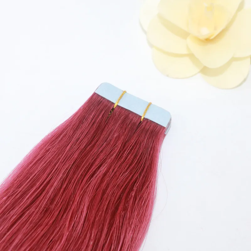 The Fashion Way Brésilien Cheveux Humains Dubai Extensions 50grams Couleur #bug Bande en Silky Straight Trame Remy Virgin Hair