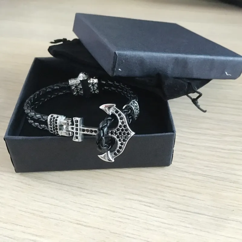 BC Atolyestone Cesarz Bransoletka złota bransoletki Zakotwiczenie skórzane mankiet bransoletki Banles Mężczyznę Kobiet Mejr Pulseras6852500