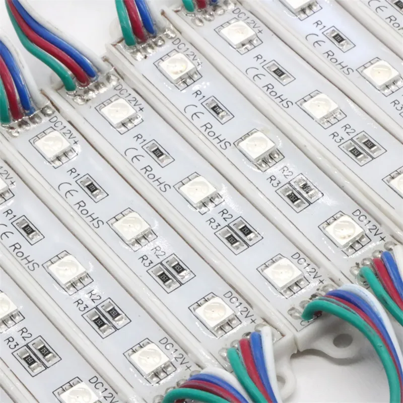 SMD 5050 3 LED وحدة 12V الايبوكسي ماء RGB ملونة قابلة للتغيير الصمام وحدات الإضاءة لتسجيل رسالة