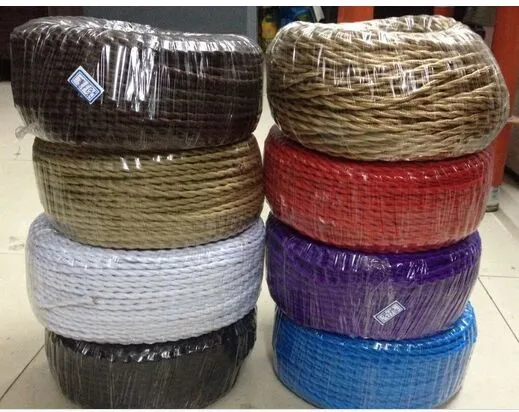 0.75 110V/220V 10mBar Restaurant Decorative Double Twist Wire Cables Retro Woven/Braided Wire Cables Rope Lighting Accessories