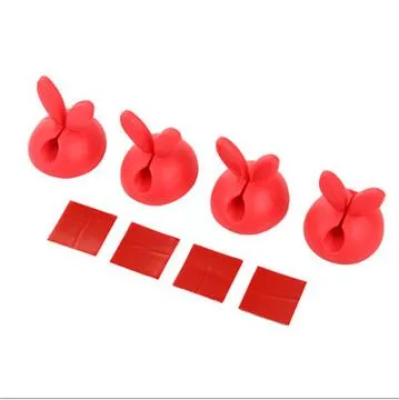 20 ensembles lapin oreille câble enrouleur écouteur câble organisateur fil stockage silicone chargeur câble enrouleur cordon support Clips pour MP3