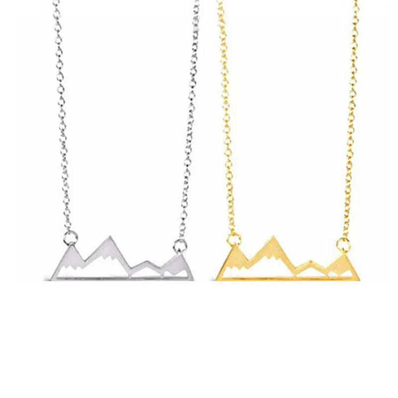 Everfast Wholesale 10Pc/Lot Necklaces & Pendants Dainty Snowy Mountain Top Necklaces for Women Mountain Necklace Women Gift EFN037-F