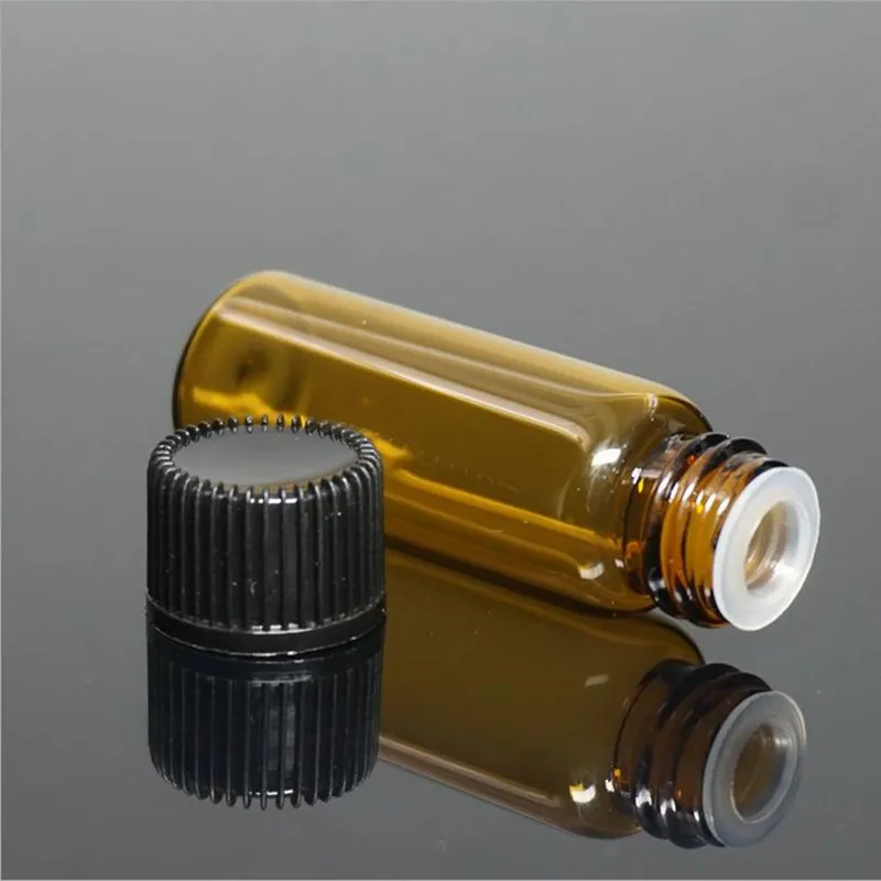 5 ml mini transparent glasflaska med öppningsreducerande och skruvlock Liten essentiell liten parfymprovolja Amberflaskor F2017308