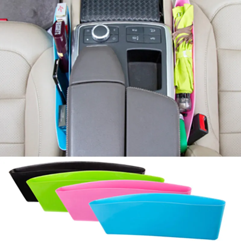車のポケットオーガナイザーシートキャッチキャディコンソールギャップフィラーシートサイドポケットカーのインテリアアクセサリー6色