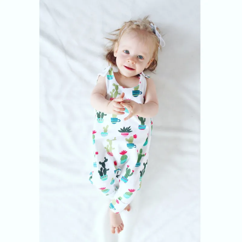 Baby Romper 2018 Summer Cotton Neonato Vestiti Cactus Stampa senza maniche Pagliaccetto Tuta Abbigliamento bambini Abiti Neonate Ragazzi Vestiti