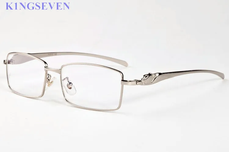 Gafas de sol para hombres de alta calidad para hombres Clear Full Full Semi Fulless Actitud de oro Silver Leopard Metal Aley Frame Glassse2253882