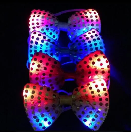 DHL Бесплатная доставка 200 шт. светодиодные галстук-бабочку дети взрослый многоцветный бантом мигающий галстук свет игрушки для партии украшения поставки