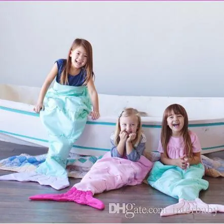 Mermaid Shark Blankets Mermaid Tail Blankets Mermaid Tail Sleeping Bags Sofa Nap Camping Swaddle Fish Tail Costume Cocoon Mattress B2335