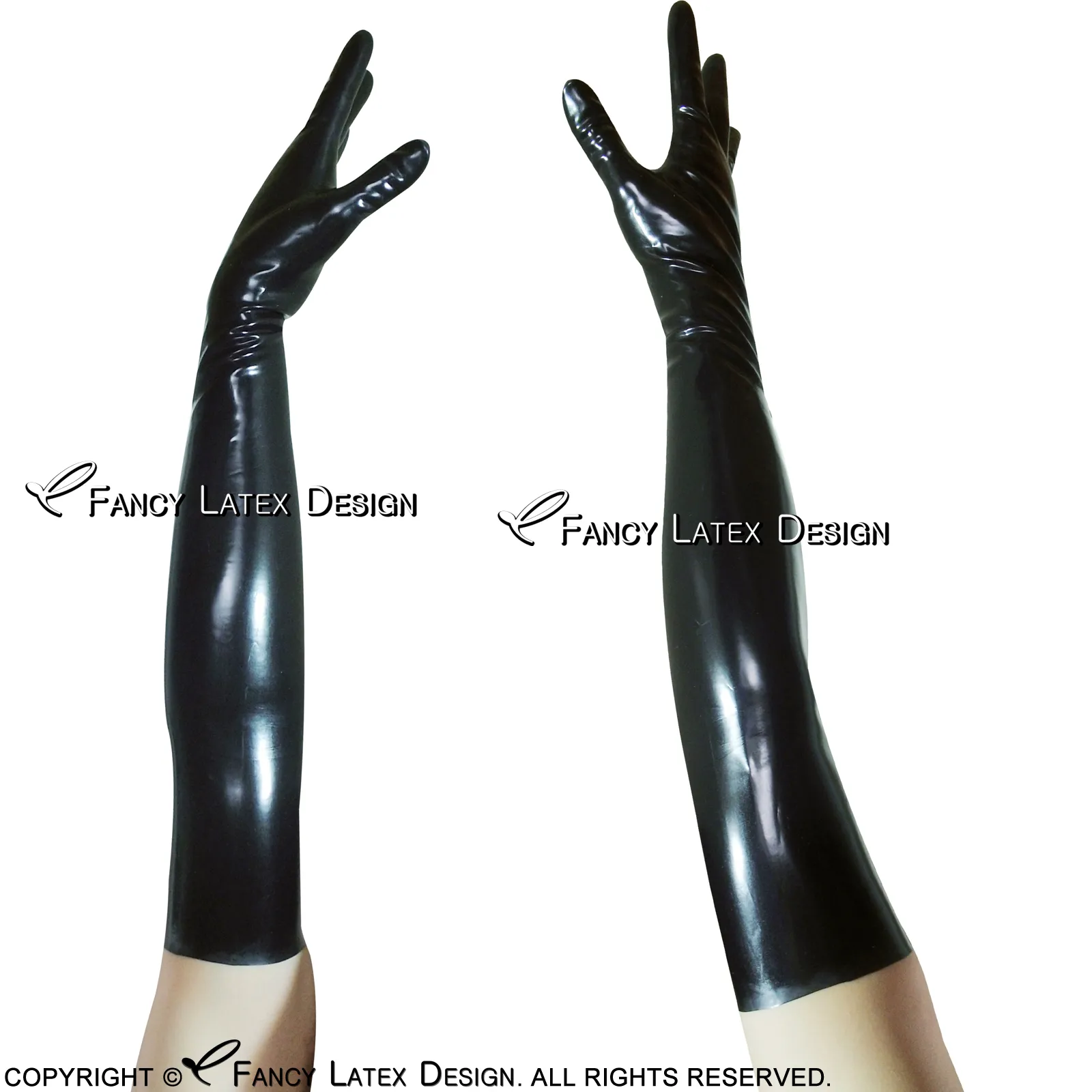 Full arm rubber shop gloves