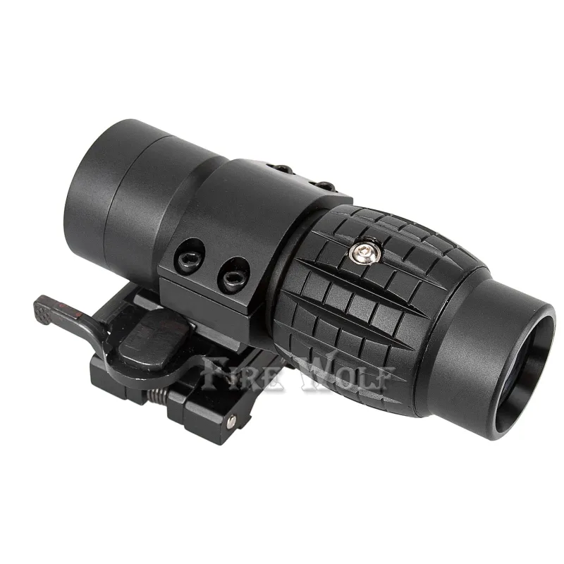 FIRE WOLF Tactical Optic sight 3X Magnifier Scope Compact Hunting Riflescope Sights with Fit for 20mm Rail Mount