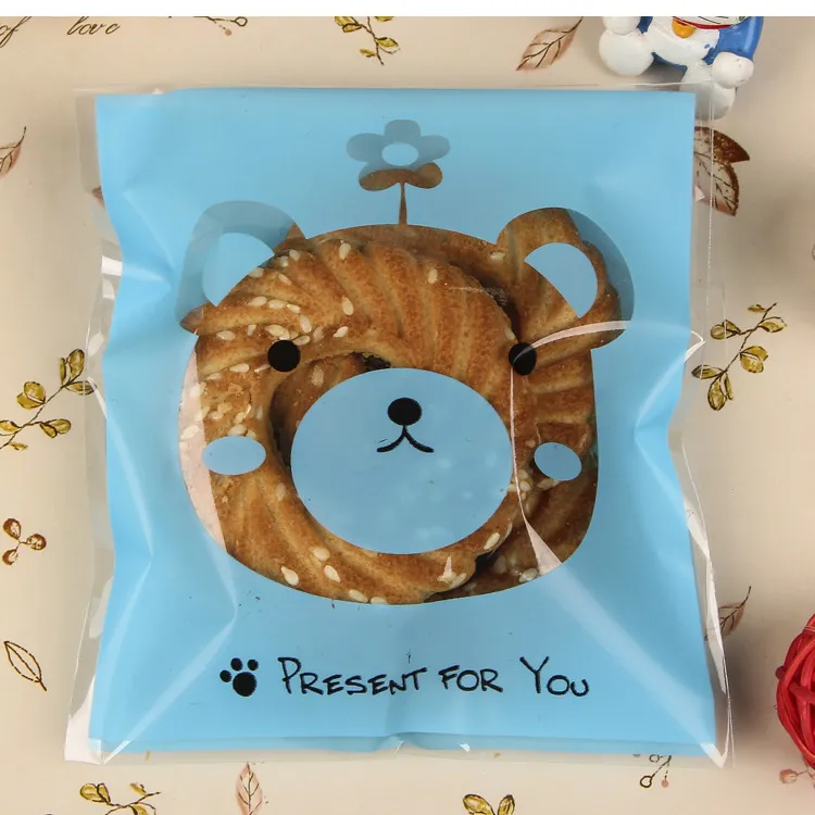 小売パッケージパーティービニール袋食品袋クッキークマ Opp 袋ベーキング包装袋パティ好意ギフト装飾 500 個あたりロット
