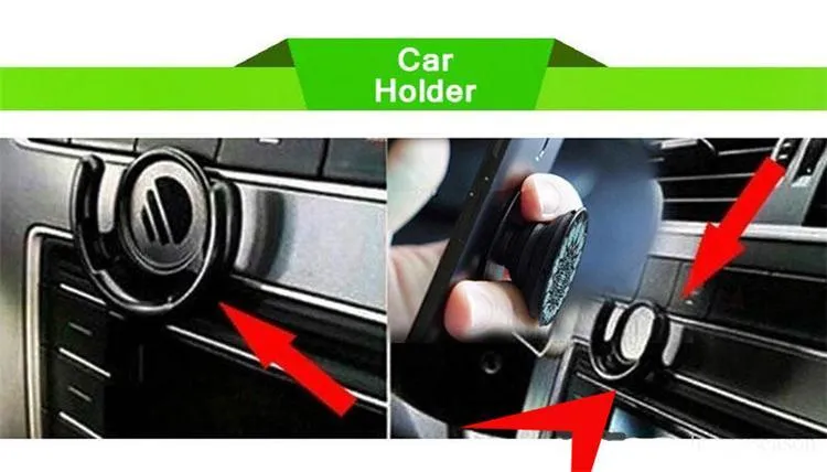 Multifunction Phone Holder Monut Clip Car Wall Office Home Hook for iPhone Samsung Cellphone Tablets with Retail Bag Black White