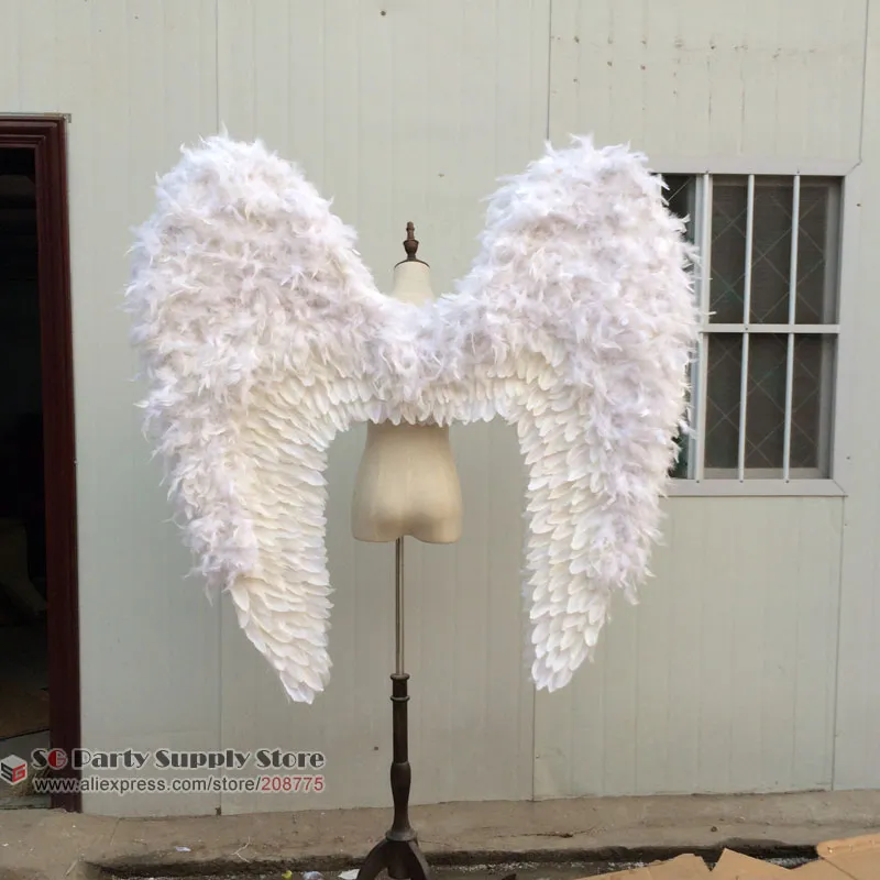 COS Costume adult's white Angel feather wings for Model's photography Catwalk show Party wear Displays shooting props