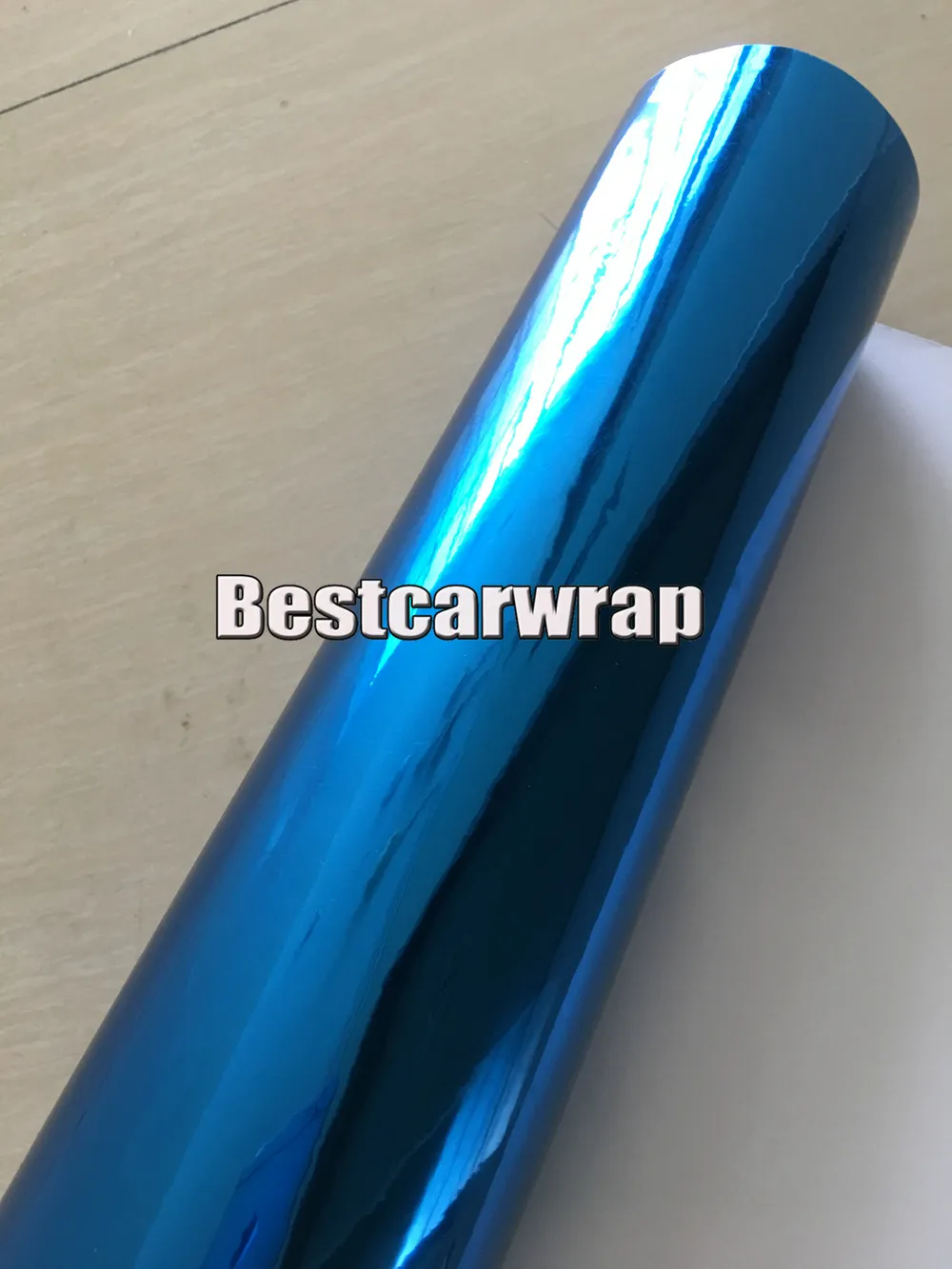 Stretchable Blue Chrome Mirror Vinyl For Car Wrap With Air bubble Free Easy stretch For Car styling covering foil size:1.52x20m/Roll 5x65ft