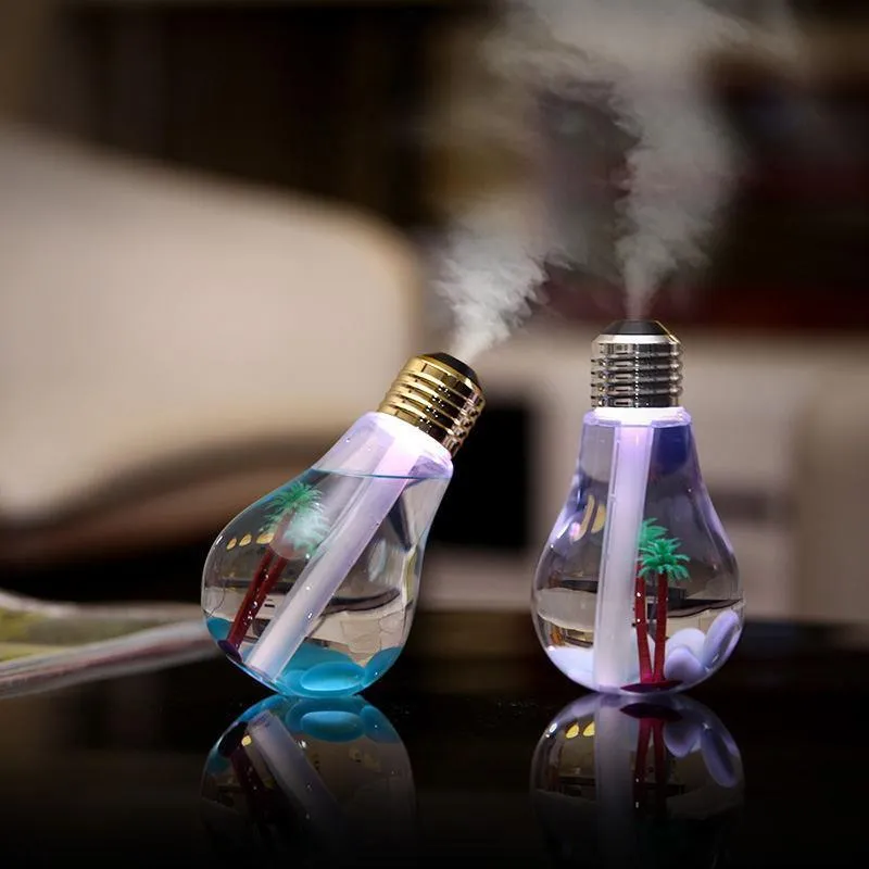 أزياء USB المرطب بالموجات فوق الصوتية وزارة الداخلية زجاجة الإبداعية البسيطة ملون الصمام ليلة ضوء رذاذ